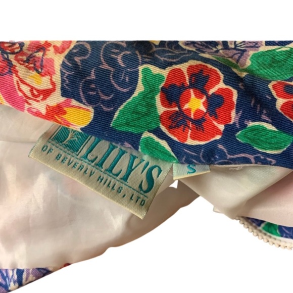 VINTAGE LILY’S OF BEVERLY HILLS 90’s Women’s Floral Zip Up Bomber Jacket - Picture 6 of 6